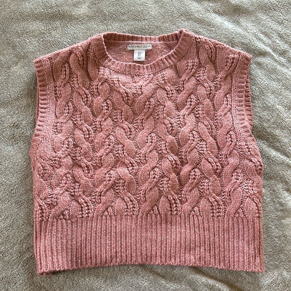 Sincerely Jules Pink Cable Knit Sweater